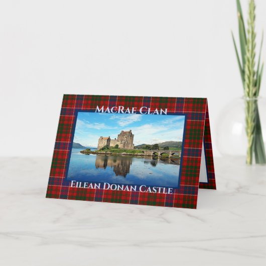 Personalisiert Eilean Donan Castle - MacRae Clan Karte (Vorderseite)