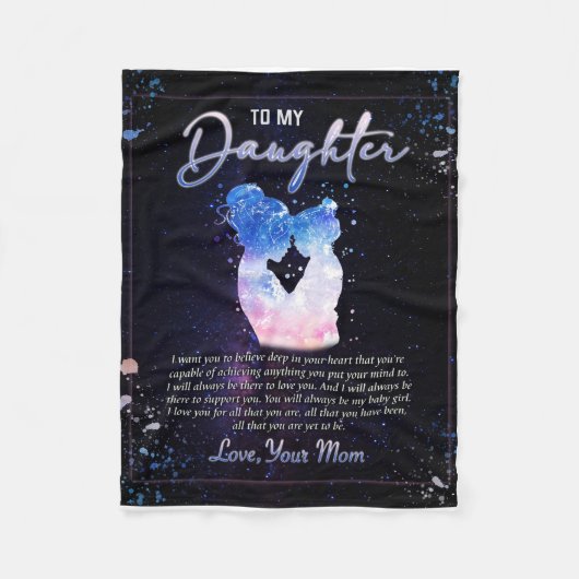 Personalisiert ein Brief an meine Tochter, Blanket Fleecedecke (Vorderseite)