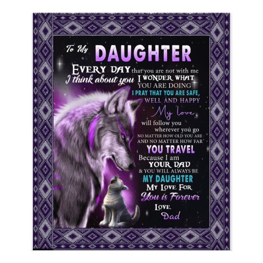 Personalisiert ein Brief an meine Tochter Fotodruck (Vorne)