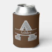 Personalisiert ein erstes Silver Monogramm Ihr Nam Dosenkühler (Kanne Vorderseite)