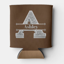 Personalisiert ein erstes Silver Monogramm Ihr Nam Dosenkühler