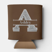 Personalisiert ein erstes Silver Monogramm Ihr Nam Dosenkühler (Rückseite)