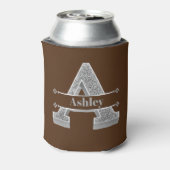 Personalisiert ein erstes Silver Monogramm Ihr Nam Dosenkühler (Kanne Rückseite)