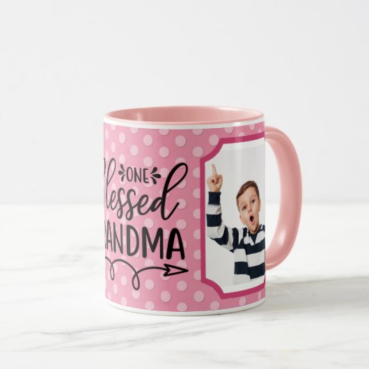 Personalisiert ein gesegnetes Oma Rosa Weiß Tasse (VorderseiteRechts)