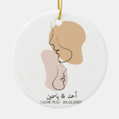 Personalisiert, eine Linie, Liebe, Boho, Arabisch Keramik Ornament (Vorne)