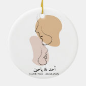 Personalisiert, eine Linie, Liebe, Boho, Arabisch Keramik Ornament (Hinten)