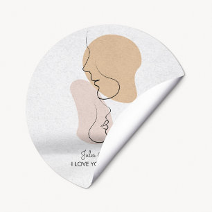 Personalisiert, eine Linie, Liebe, Boho, Arabisch Runder Aufkleber