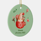 Personalisiert Einen Namen als Weihnachtsgnom in e Keramik Ornament (Rechts)