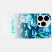 Personalisiert einen Namen Fresh Blue Gems Ombre h Case-Mate iPhone Hülle (Rückseite (Horizontal))