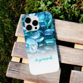 Personalisiert einen Namen Fresh Blue Gems Ombre h Case-Mate iPhone Hülle