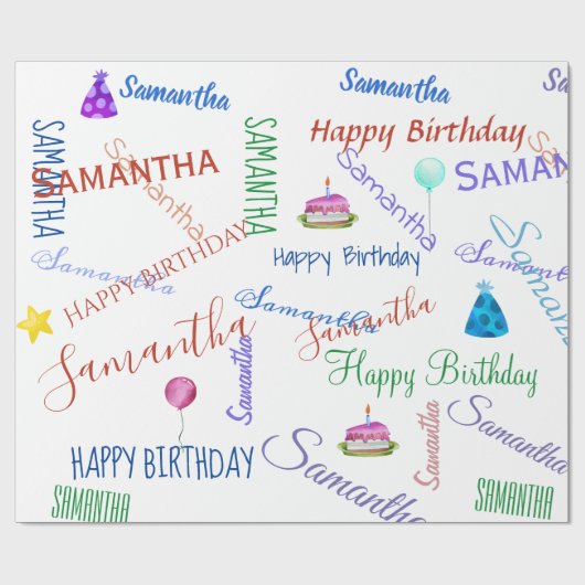 Personalisiert Einen Namen hinzufügen Benutzerdefi Geschenkpapier (Flach)