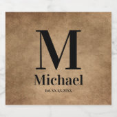 Personalisiert Einfach Mit Monogramm Schaumweinetikett (Einzelnes Label)