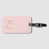 Personalisiert Einfach rosa Anfangsmonogramm Gepäckanhänger (Vorderseite (Horizontal))