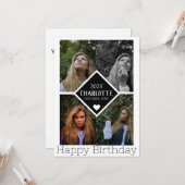 Personalisiert Einfache Geburtstagszeit Stilvolle  Karte (Vorderseite/Rückseite Beispiel)