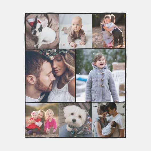 Personalisiert Einfache Moderne 8 Fotomaterial Sch Fleecedecke (Vorderseite)