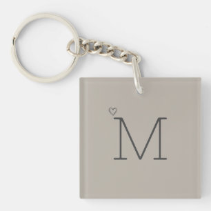 Personalisiert Einfache moderne Satin-Neutral Schlüsselanhänger
