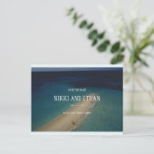 Personalisiert - Einfache Upolu Cay Wedding Postkarte (Stehend Vorderseite)