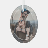 Personalisiert Einfaches Niedliches Paar Foto Xmas Ornament Aus Glas (Vorderseite links)