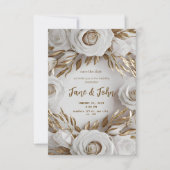 [Personalisiert] Einladung zur White & Gold Hochze (Vorderseite)