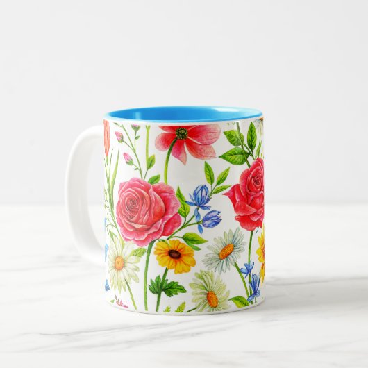 Personalisiert - Einzigartige Geschenkidee zum Geb Zweifarbige Tasse (Vorderseite Links)