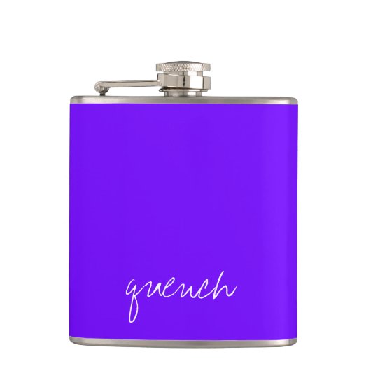 Personalisiert Electric Indigo Blue Flachmann (Vorderseite)