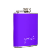 Personalisiert Electric Indigo Blue Flachmann (Rechts)