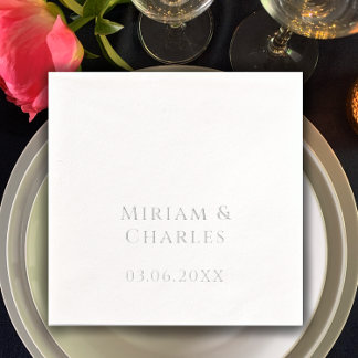 Personalisiert Elegant 25-jähriges Silver Real Servietten Mit Folie