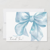 Personalisiert Elegant Blue Bow Vielen Dank Dankeskarte (Vorderseite)