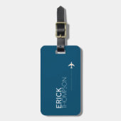 Personalisiert Elegant Blue Gepäckanhänger (Vorderseite vertikal)