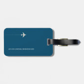 Personalisiert Elegant Blue Gepäckanhänger (Rückseite horizontal)