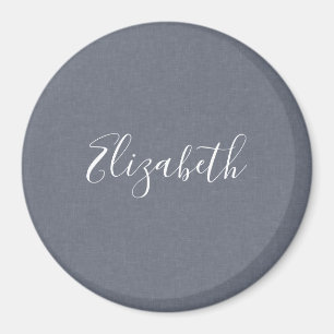 Personalisiert Elegant Blue Gray Linen Magnet