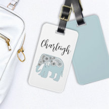 Personalisiert Elegant Blue Paisley Elephant