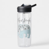 Personalisiert Elegant Blue Paisley Elephant Trinkflasche (Links)
