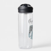 Personalisiert Elegant Blue Paisley Elephant Trinkflasche (Vorderseite)