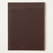 Personalisiert Elegant Brown Leather Masculine Planer (Rückseite)