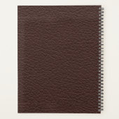 Personalisiert Elegant Brown Leather Masculine Planer (Rückseite)