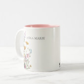Personalisiert Elegant Chic Floral Zweifarbige Tasse (Vorderseite Links)