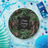 Personalisiert Elegant Evergreen Weihnachten Pappteller (Party)