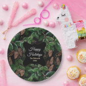 Personalisiert Elegant Evergreen Weihnachten Pappteller (Party)