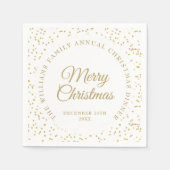 Personalisiert Elegant Gold Confetti Frohe Weihnac Serviette (Vorderseite)