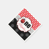 Personalisiert Elegant Ladybug Erster Geburtstag Serviette (Ecke)
