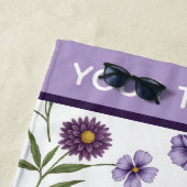 Personalisiert Elegant Lila floral Botanisch Strandtuch (Beispiel)