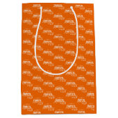 Personalisiert Elegant Modernes, Dankbares Weiß, O Mittlere Geschenktüte (Vorderseite)