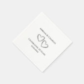 Personalisiert Elegant Modernes Herz 25 Jahre alt Serviette (Ecke)