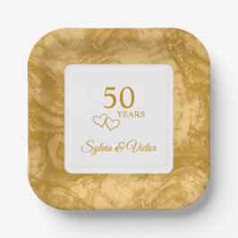 Personalisiert Elegant Modernes Party zum 50. Jubi Pappteller