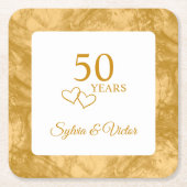 Personalisiert Elegant Modernes Party zum 50. Jubi Rechteckiger Pappuntersetzer (Vorderseite)