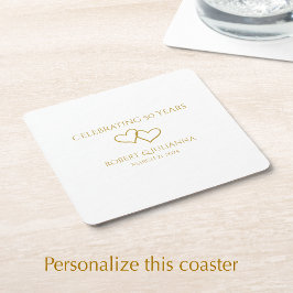 Personalisiert Elegant Modernes Party zum 50. Jubi Rechteckiger Pappuntersetzer