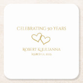 Personalisiert Elegant Modernes Party zum 50. Jubi Rechteckiger Pappuntersetzer (Vorderseite)