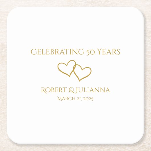 Personalisiert Elegant Modernes Party zum 50. Jubi Rechteckiger Pappuntersetzer (Vorderseite)
