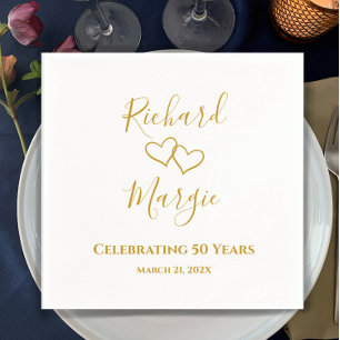 Personalisiert Elegant Modernes Party zum 50. Jubi Serviette